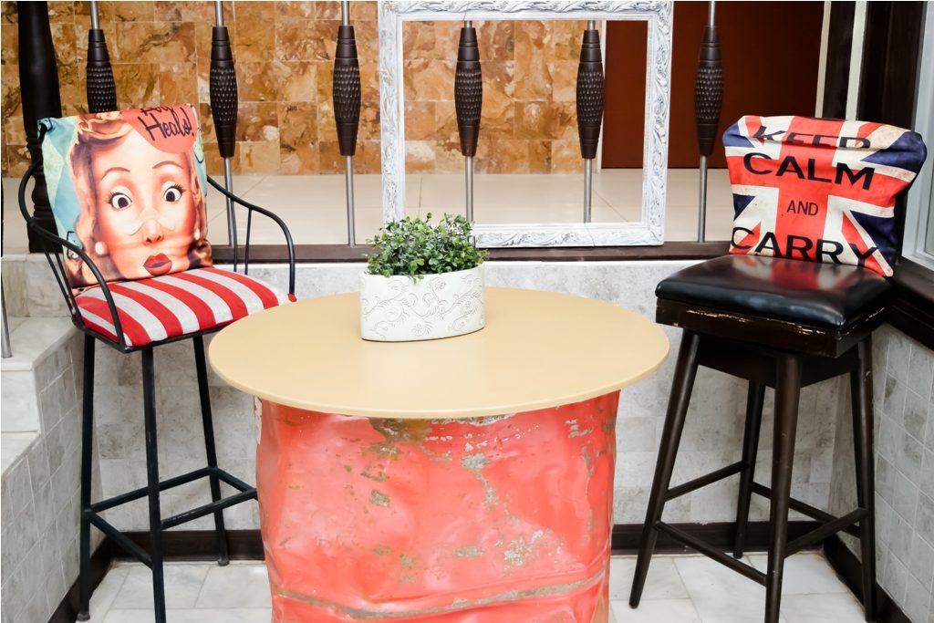 Pop art pillows and furniture