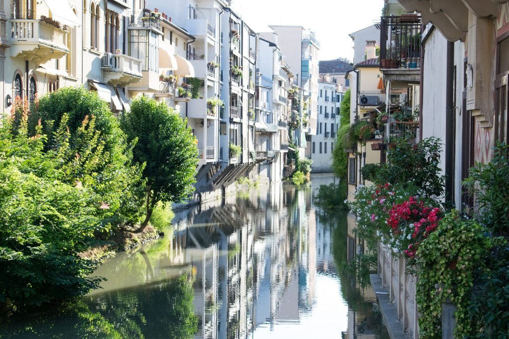 Padova Italy houses by the creek