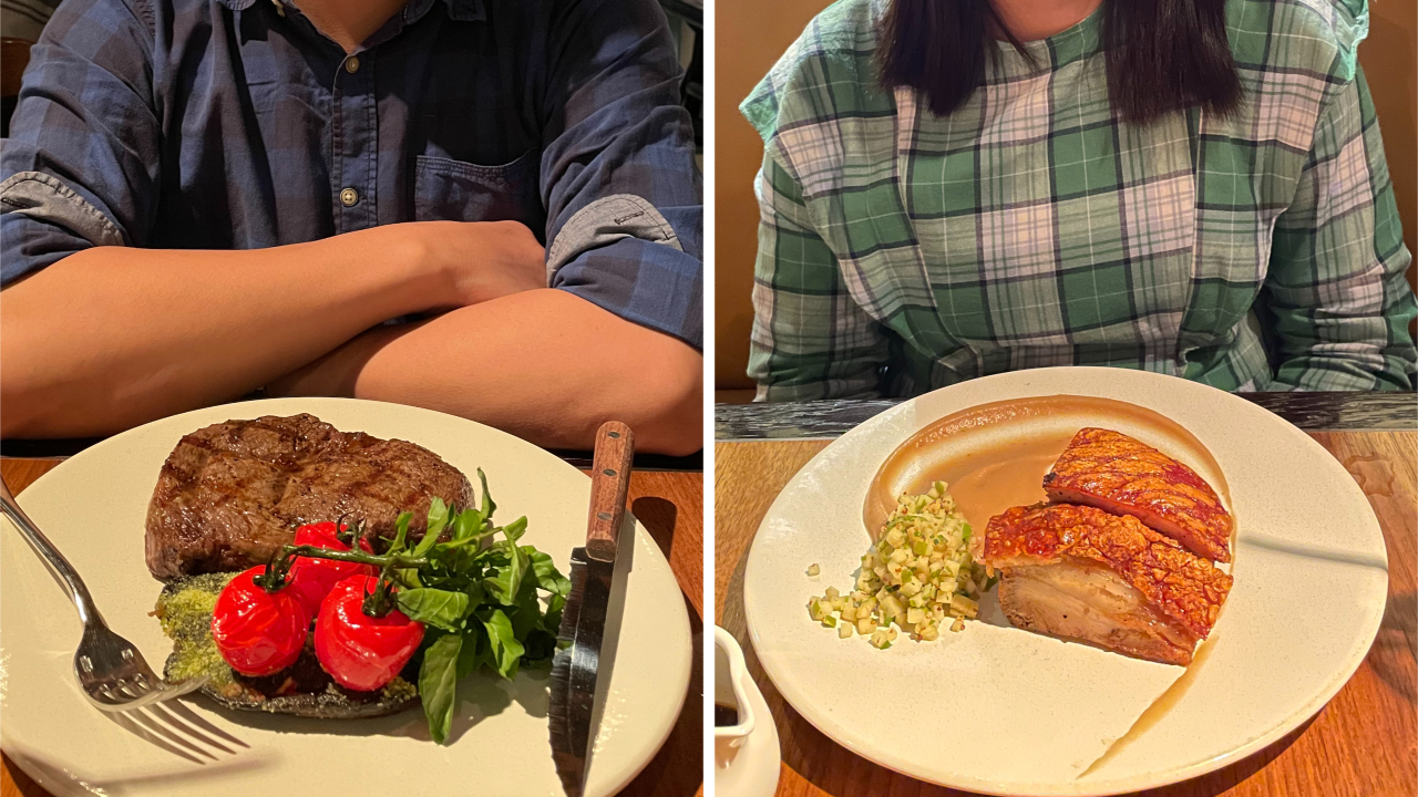 Dry-Aged Rib Eye Steak and Slow-Roasted Dingley Dell Pork Belly